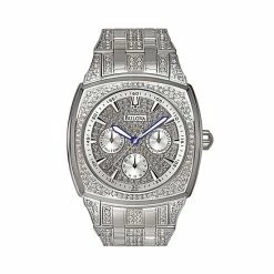 Bulova Men's Crystal Stainless Steel Watch - 96C002