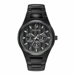 Bulova Men's Classic Black Stainless Steel Watch - 98C129