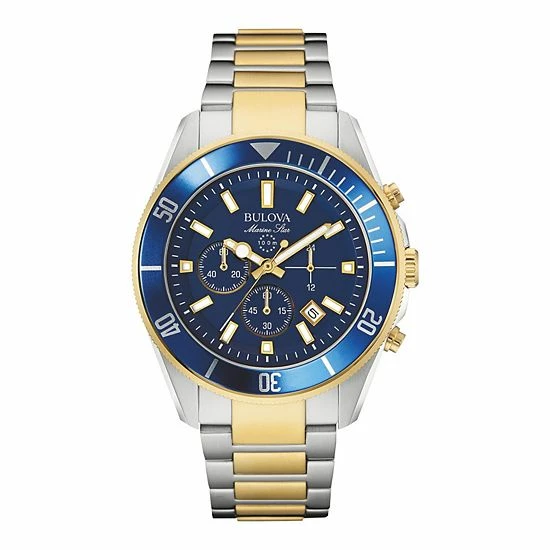 Bulova Men's Marine Star Two-Tone Stainless Steel Chronograph Watch - 98B230 1 Bulova Men's Marine Star Two-Tone Stainless Steel Chronograph Watch - 98B230