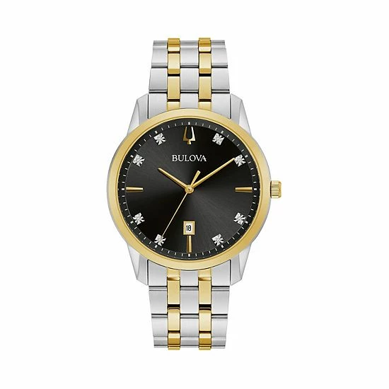 Bulova Men's Diamond Accent Two-Tone Stainless Steel Watch - 98D165 1 Bulova Men's Diamond Accent Two-Tone Stainless Steel Watch - 98D165