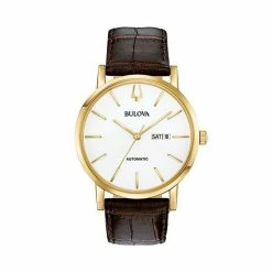 Bulova Men's Classic Leather Automatic Watch - 97C107