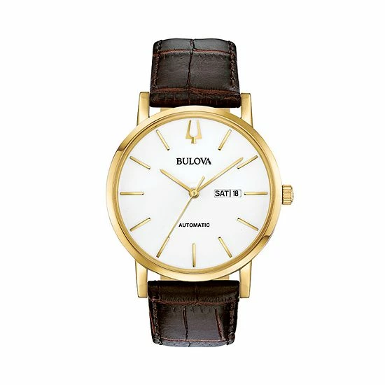 Bulova Men's Classic Leather Automatic Watch - 97C107 1 Bulova Men's Classic Leather Automatic Watch - 97C107