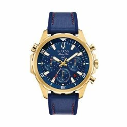 Bulova Men's Marine Star Leather Chronograph Watch - 97B168