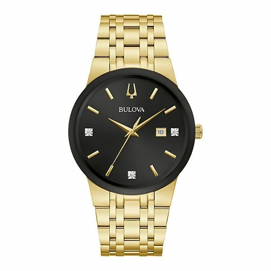 Bulova Men's Gold-Tone Diamond Accent Watch - 97D127 1 Bulova Men's Gold-Tone Diamond Accent Watch - 97D127
