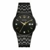 Bulova Men's Black Stainless Steel Diamond Accent Watch - 98D166