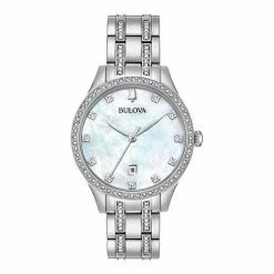 Bulova Women's Mother Of Pearl & Crystal Watch - 96M144