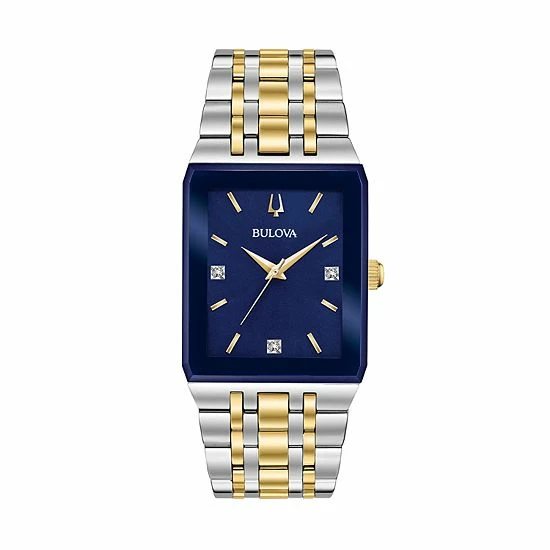 Bulova Men's Diamond Accent Two Tone Watch - 98D154 1 Bulova Men's Diamond Accent Two Tone Watch - 98D154