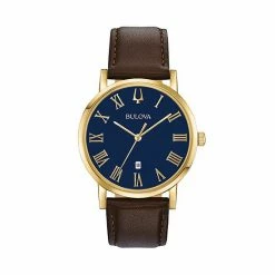 Bulova Men's Classic Slim-Profile Leather Watch - 97B177