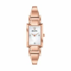 Bulova Women's Diamond Accent Half-Bangle Watch Gold Tone