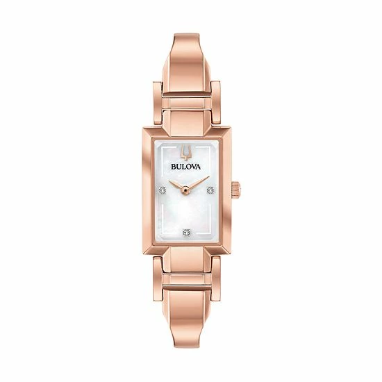 Bulova Women's Diamond Accent Half-Bangle Watch Gold Tone 1 Bulova Women's Diamond Accent Half-Bangle Watch Gold Tone