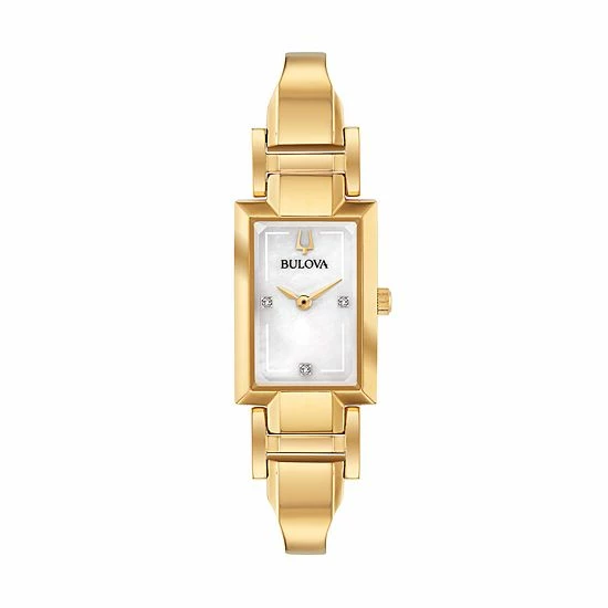 Bulova Women's Diamond Accent Half-Bangle Watch Gold Tone 6 Bulova Women's Diamond Accent Half-Bangle Watch Gold Tone - Image 6