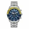 Bulova Men's Stainless Steel Chronograph Watch With Blue Dial - 98A245