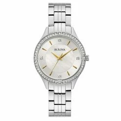 Bulova Women's Crystal Stainless Steel Bracelet Watch - 96L282