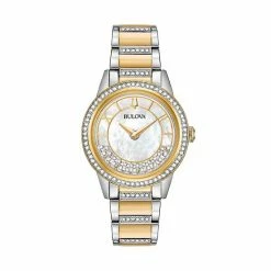 Bulova Women's TurnStyle Crystal Two Tone Stainless Steel Watch - 98L245