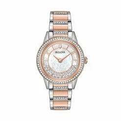Bulova Women's TurnStyle Crystal Two Tone Stainless Steel Watch - 98L246