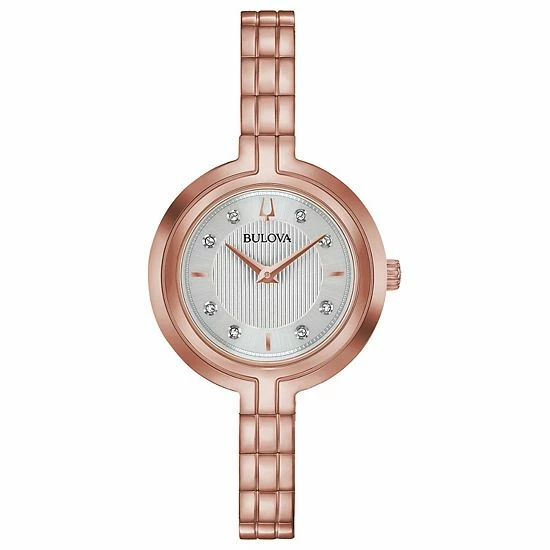 Bulova Women's Rhapsody Diamond Accent Rose Gold-Tone Stainless Steel Watch - 97P145 1 Bulova Women's Rhapsody Diamond Accent Rose Gold-Tone Stainless Steel Watch - 97P145