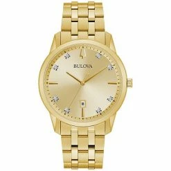 Bulova Men's Diamond Accent Gold-Tone Stainless Steel Watch - 97D123K