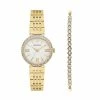 Bulova Crystal Accent Watch & Lariat Bracelet Set - 98D147