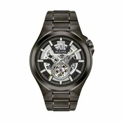 Bulova Men's Stainless Steel Automatic Skeleton Watch Jet Tone -Bulova Shop unnamed file 345