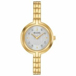 Bulova Women's Rhapsody Diamond Accent Gold-Tone Stainless Steel Watch - 97P144