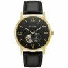 Bulova Men's Automatic Black Leather Watch - 97A154K
