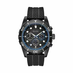 Bulova Men's Chronograph Sport Black Silicone Strap Watch - 98A211