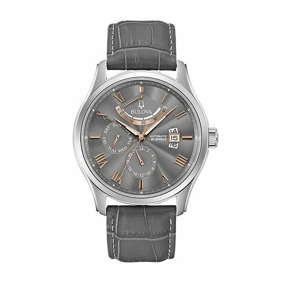 Bulova Men's Automatic Leather Watch - 96C143 1 Bulova Men's Automatic Leather Watch - 96C143