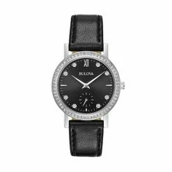 Bulova Women's Crystal Leather Watch - 96L246