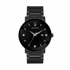 Bulova Men's Modern Diamond Black Ion-Plated Stainless Steel Watch - 98D144 - 98D144K