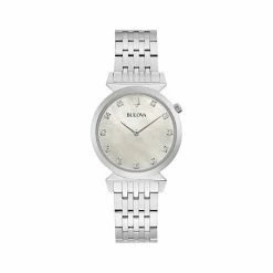 Bulova Women's Stainless Steel Diamond Accent Watch - 96P216