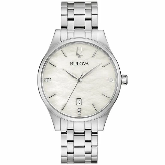 Bulova Women's Stainless Steel Diamond Accent Watch - 96P220 1 Bulova Women's Stainless Steel Diamond Accent Watch - 96P220