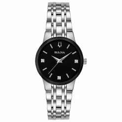 Bulova Women's Stainless Steel Diamond Accent Watch - 96P200