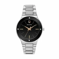 Bulova Men's Diamond Accent Stainless Steel Watch - 96E117K