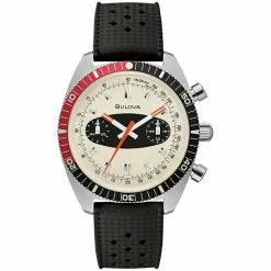 Bulova Men's Chronograph Black Silicone Strap Watch - 98A252K