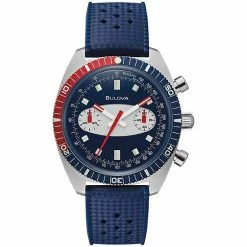 Bulova Men's Chronograph Blue Silicone Strap Watch - 98A253K