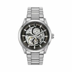 Bulova Men's Stainless Steel Automatic Skeleton Watch - 96A208