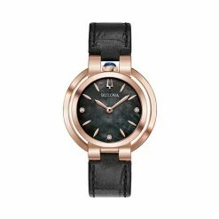 Bulova Women's Rubaiyat Diamond Accent Leather Watch - 97P139