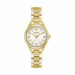 Bulova Women's Diamond Accent Gold-Tone Watch - 97P150