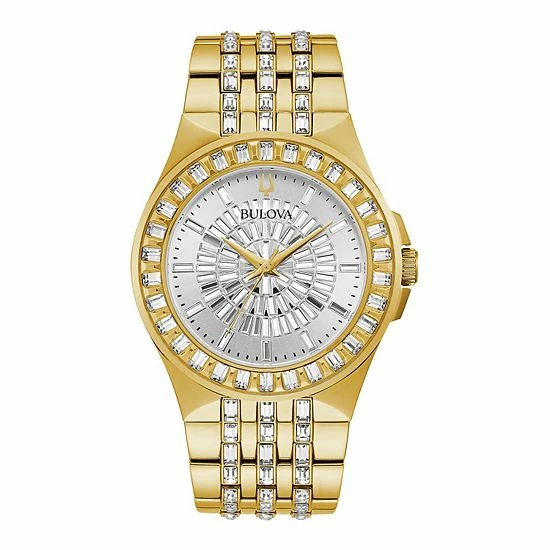 Bulova Men's Gold-Tone Crystal Watch - 98A239 1 Bulova Men's Gold-Tone Crystal Watch - 98A239
