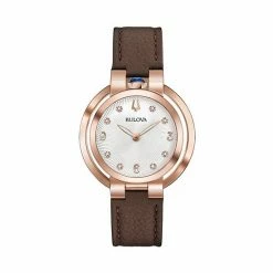 Bulova Women's Rubaiyat Diamond Accent Leather Watch - 97P131