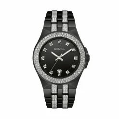 Bulova Men's Crystal Stainless Steel Watch - 98B251