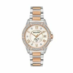Bulova Women's Marine Star Diamond Two Tone Stainless Steel Watch - 98R234