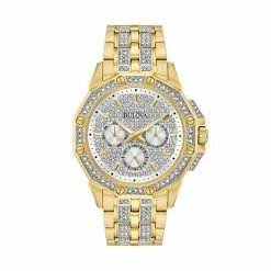 Bulova Men's Crystal Stainless Steel Watch - 98C126