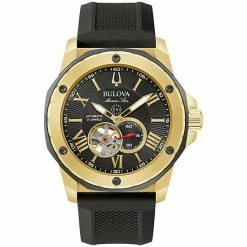 Bulova Men's Marine Star Automatic Black Strap Watch - 98A272