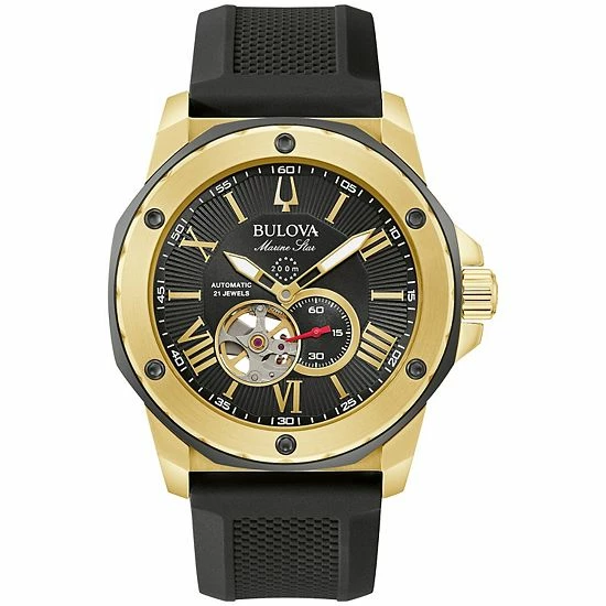 Bulova Men's Marine Star Automatic Black Strap Watch - 98A272 1 Bulova Men's Marine Star Automatic Black Strap Watch - 98A272